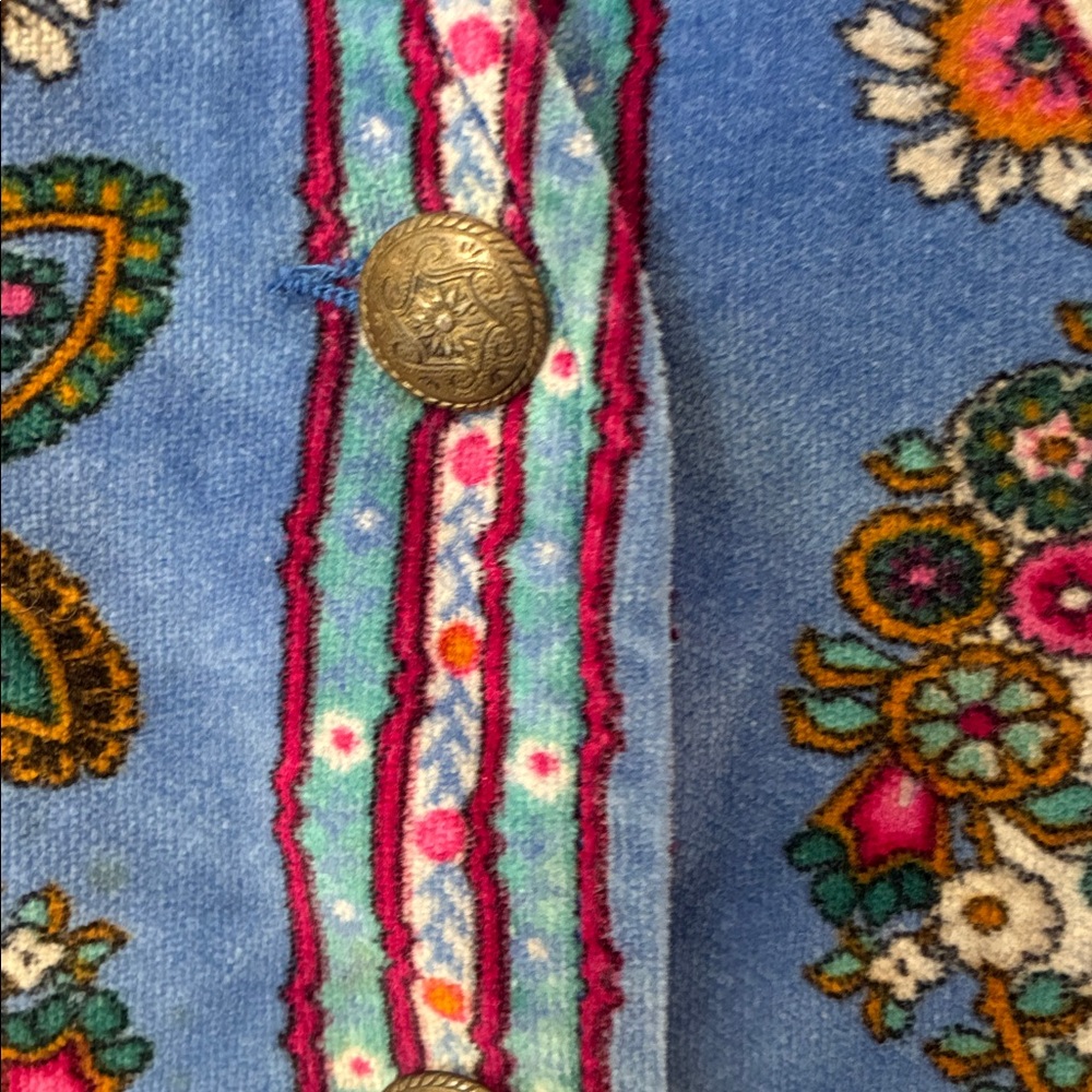 Vintage velvet paisley floral vest poet quirky eclectic boho academia cottage - Picture 2 of 6
